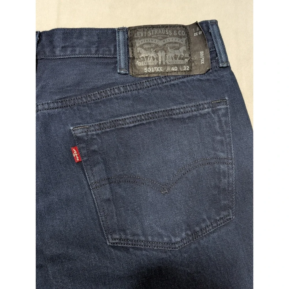 Levi's 501 XX Classic Straight Leg Button Fly Mens Jeans Dark‎ Blue Size 40